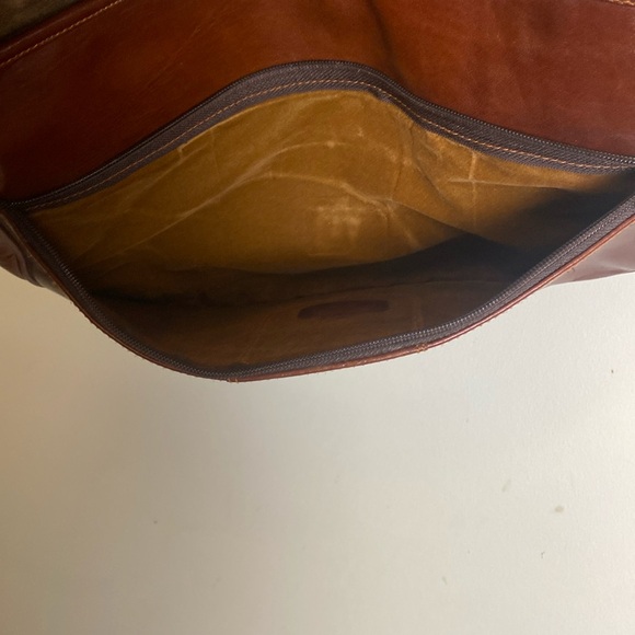 Tobacco brown unisex messenger bag - Picture 5 of 5